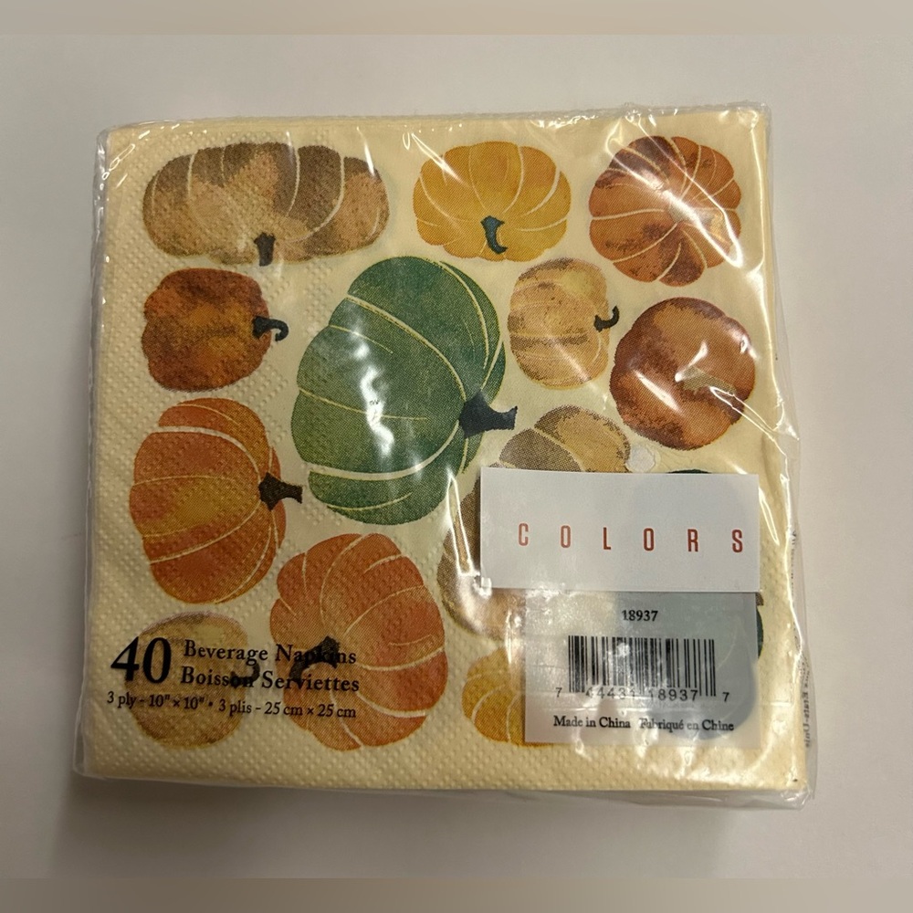 New 40 Luncheon Napkins Pumpkins 3-Ply Beverage Napkins 6.5" x 6.5" Lady Jayne - Picture 4 of 5